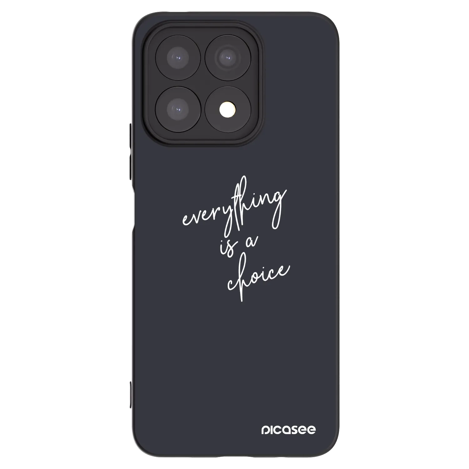 Picasee silikonowe czarne etui na Honor X8a - Everything is a choice
