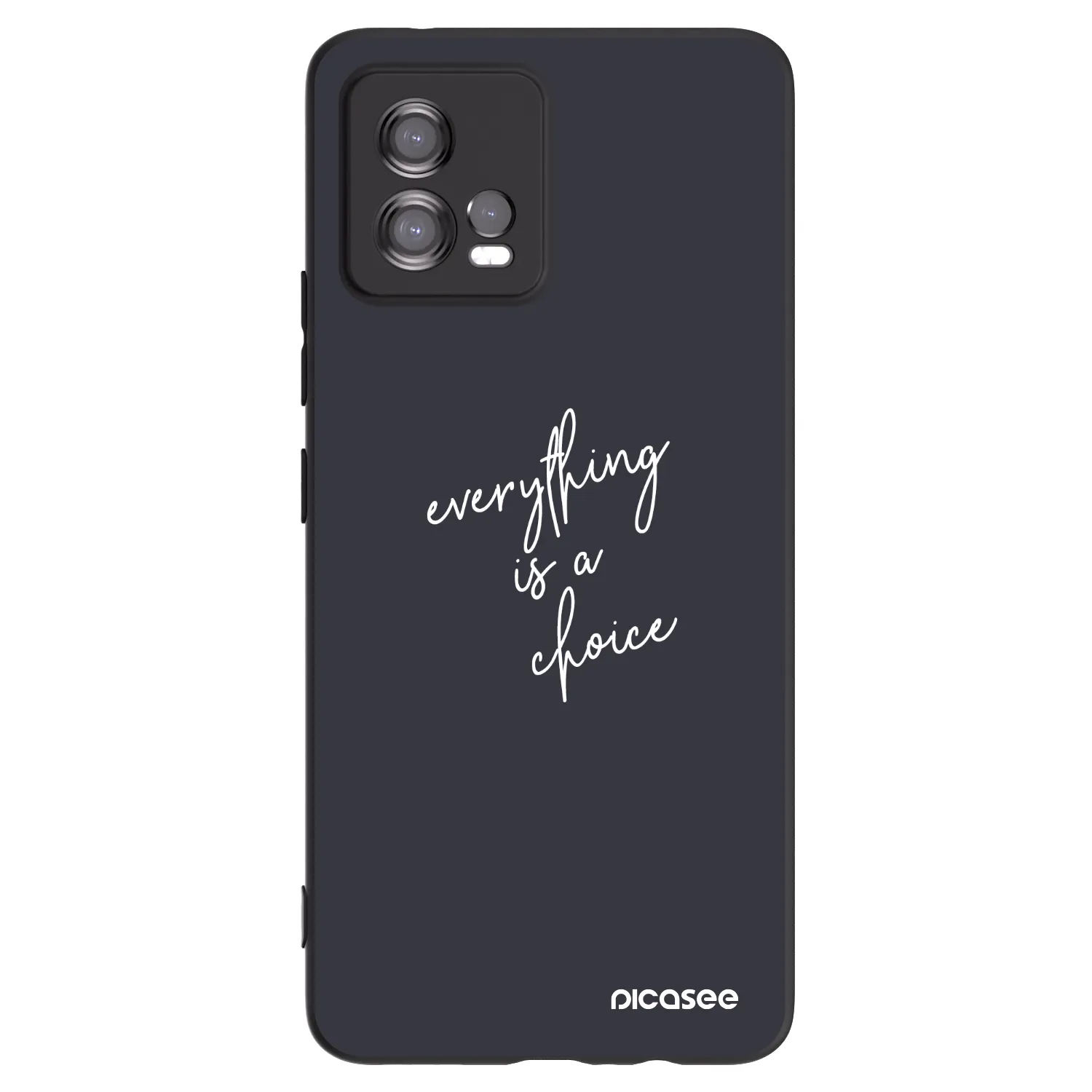 Picasee silikonowe czarne etui na Motorola Moto G72 - Everything is a choice