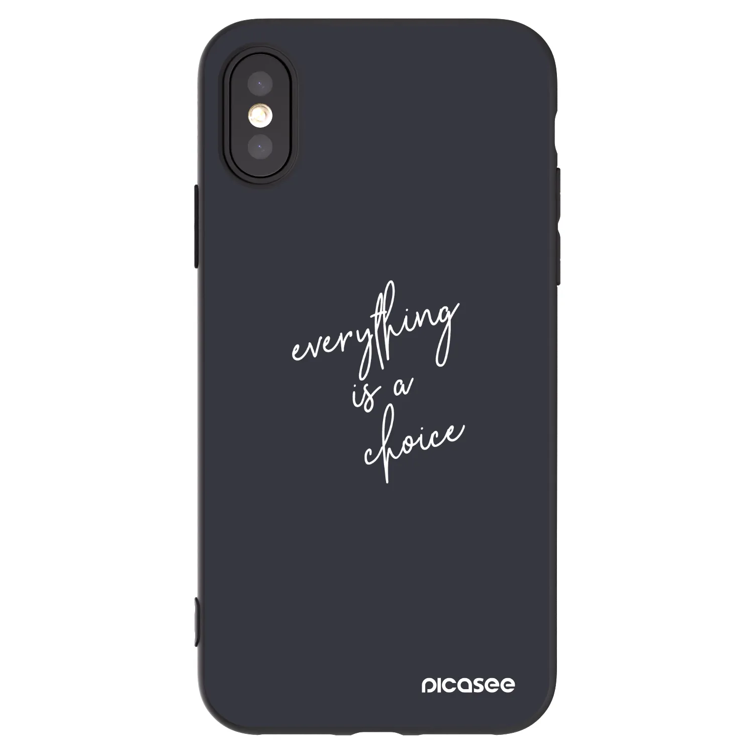 Picasee silikonowe czarne etui na Apple iPhone X/XS - Everything is a choice