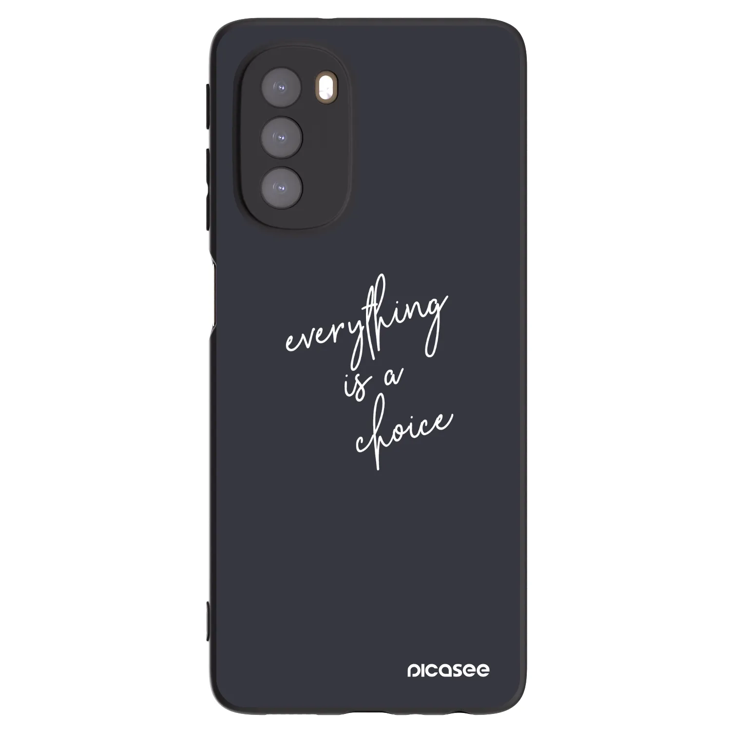 Picasee silikonowe czarne etui na Motorola Moto G51 - Everything is a choice