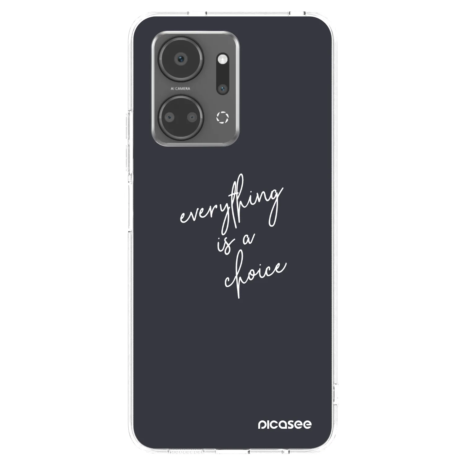 Picasee silikonowe przeźroczyste etui na Honor X7a - Everything is a choice