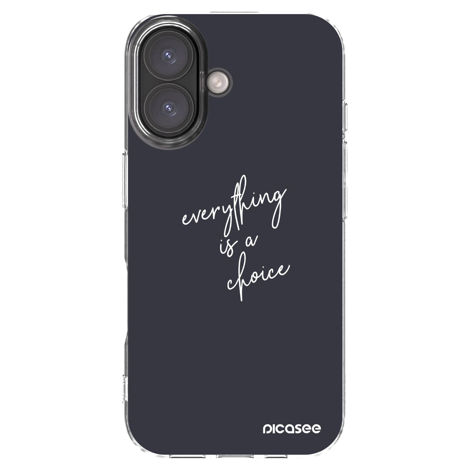Picasee silikonowe przeźroczyste etui na Apple iPhone 16 - Everything is a choice
