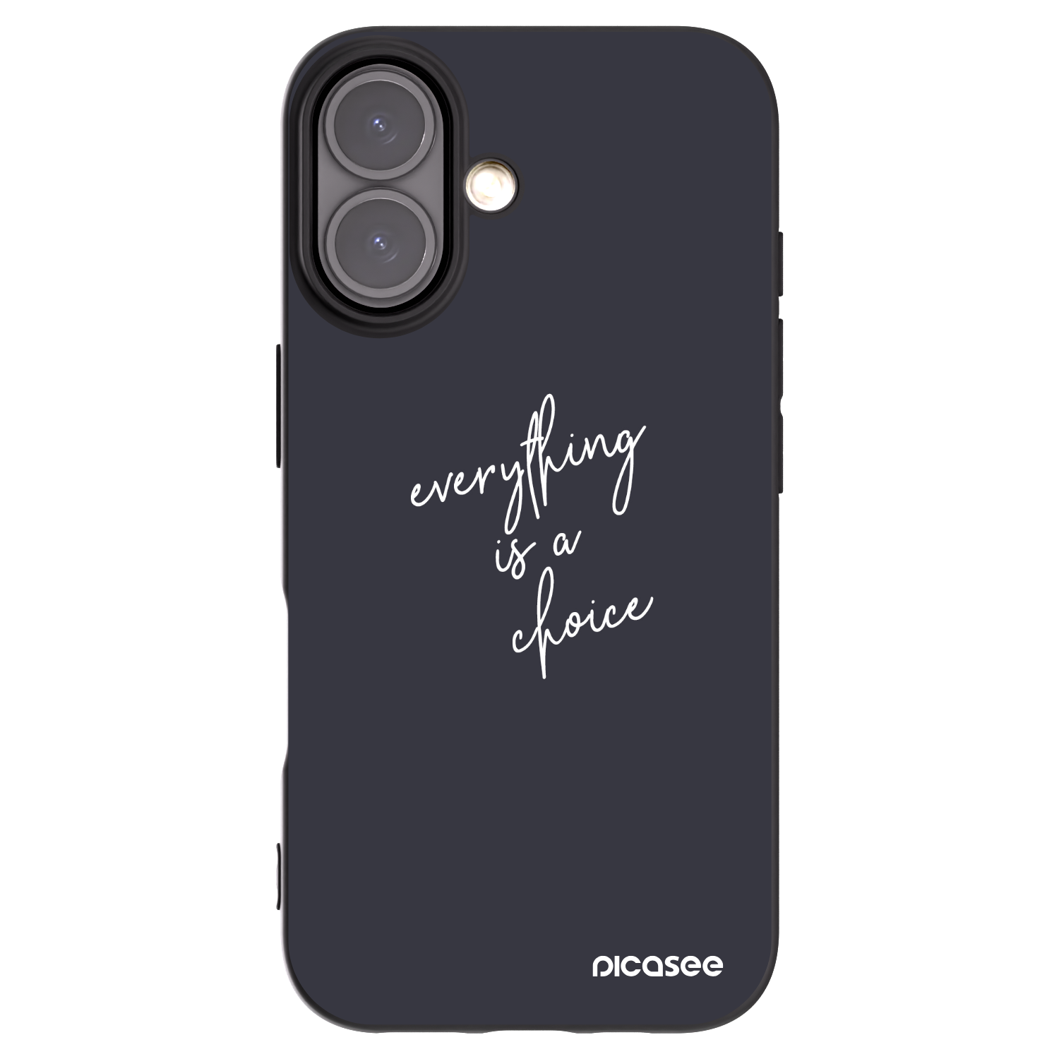 Picasee silikonowe czarne etui na Apple iPhone 16 - Everything is a choice