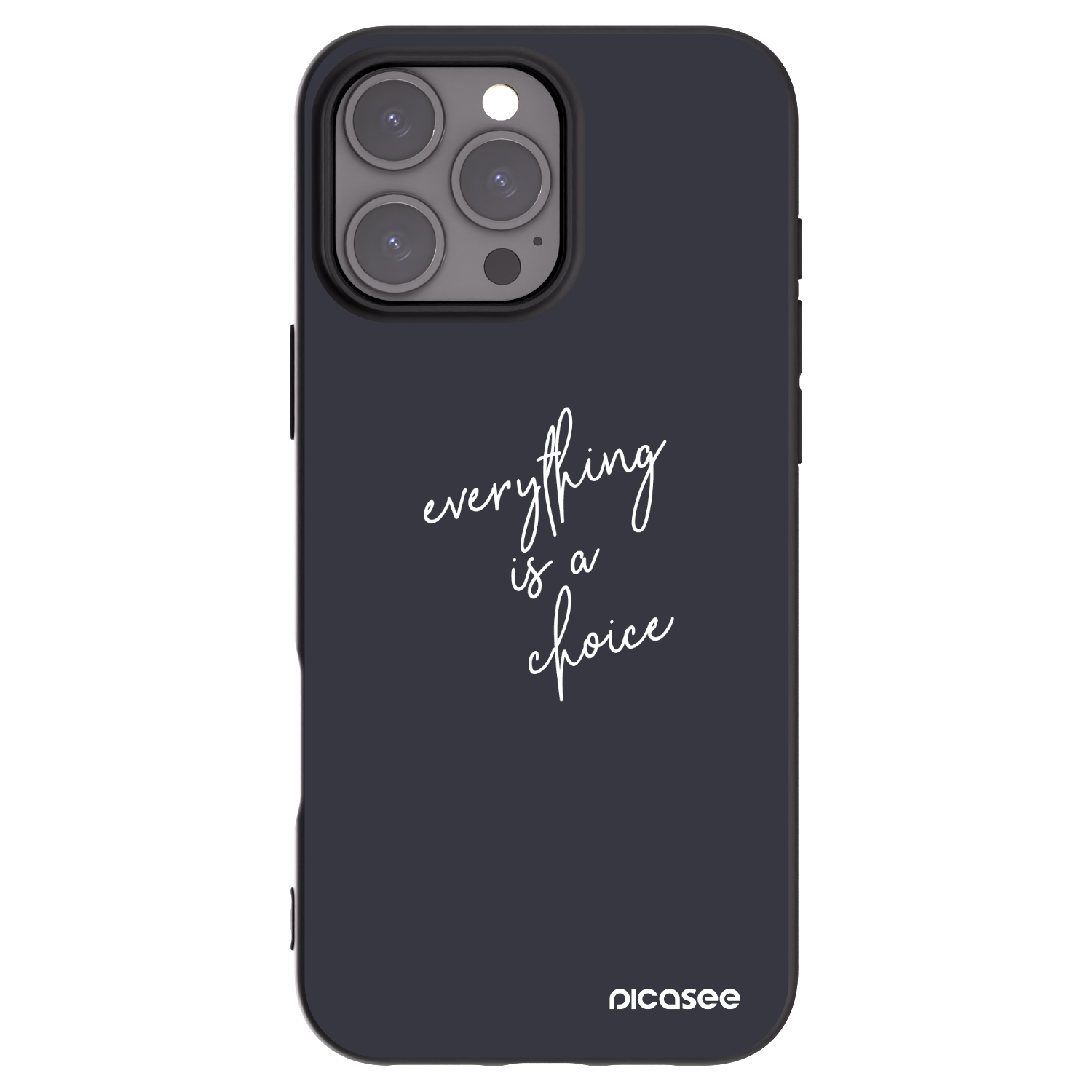Picasee silikonowe czarne etui na Apple iPhone 16 Pro Max - Everything is a choice
