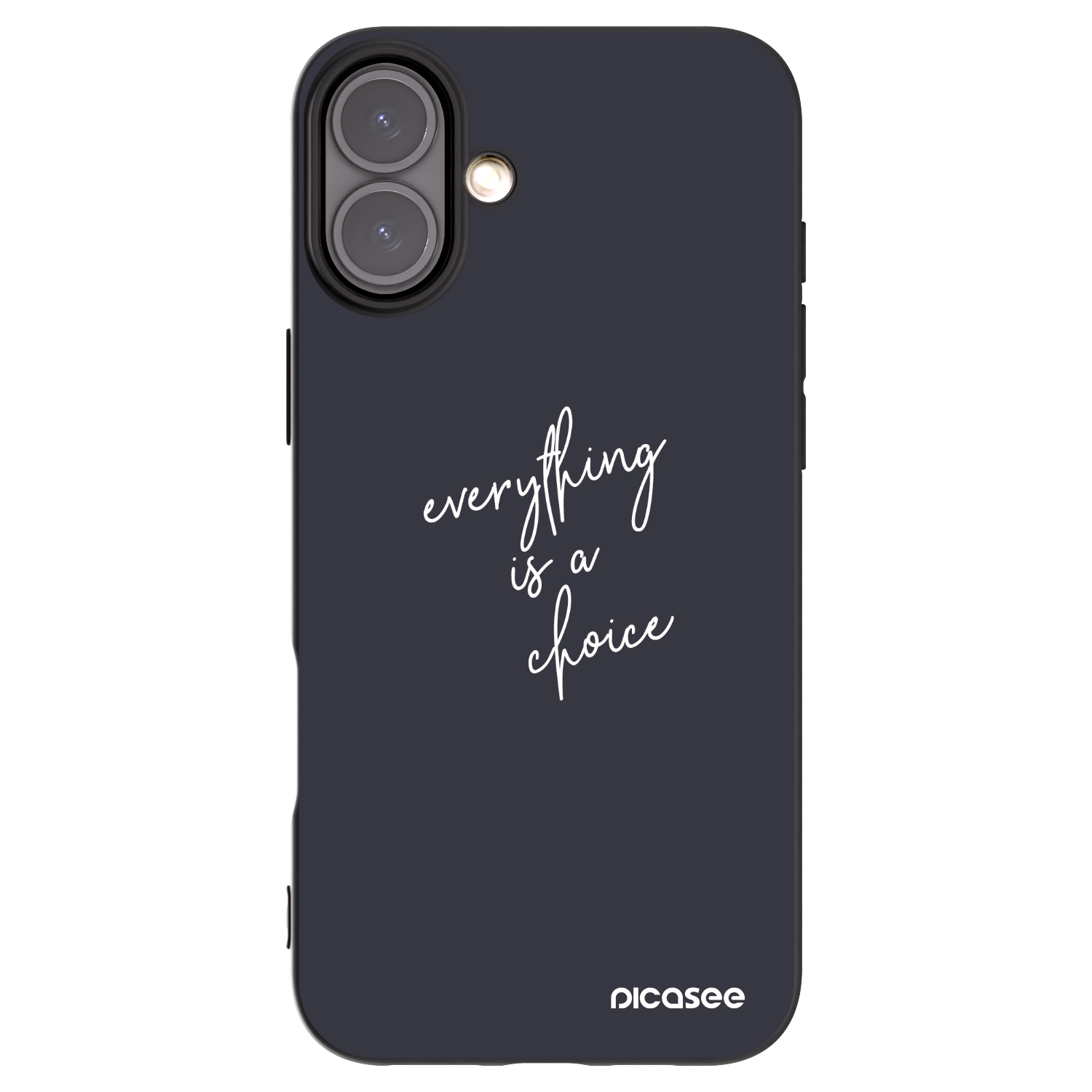 Picasee silikonowe czarne etui na Apple iPhone 16 Plus - Everything is a choice