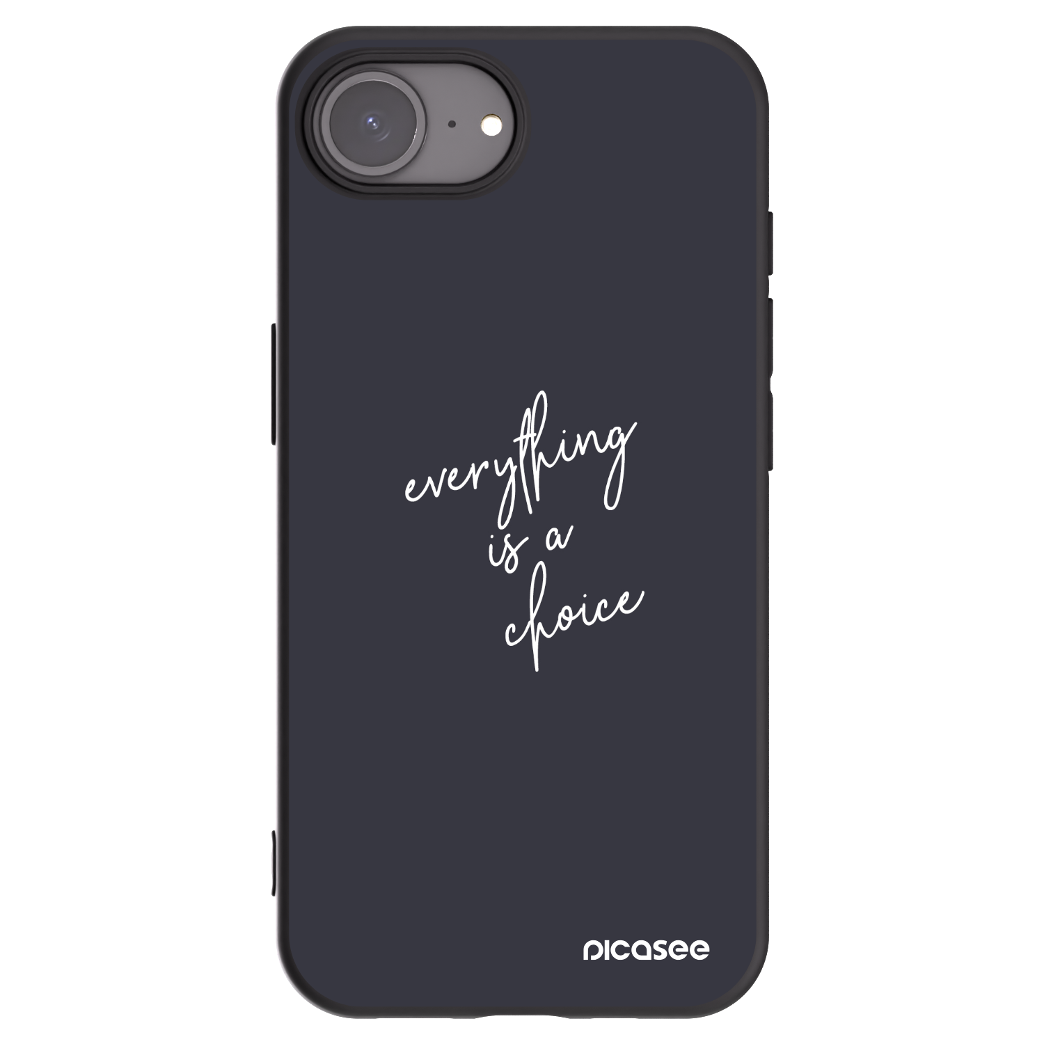 Picasee silikonowe czarne etui na Apple iPhone 16e - Everything is a choice