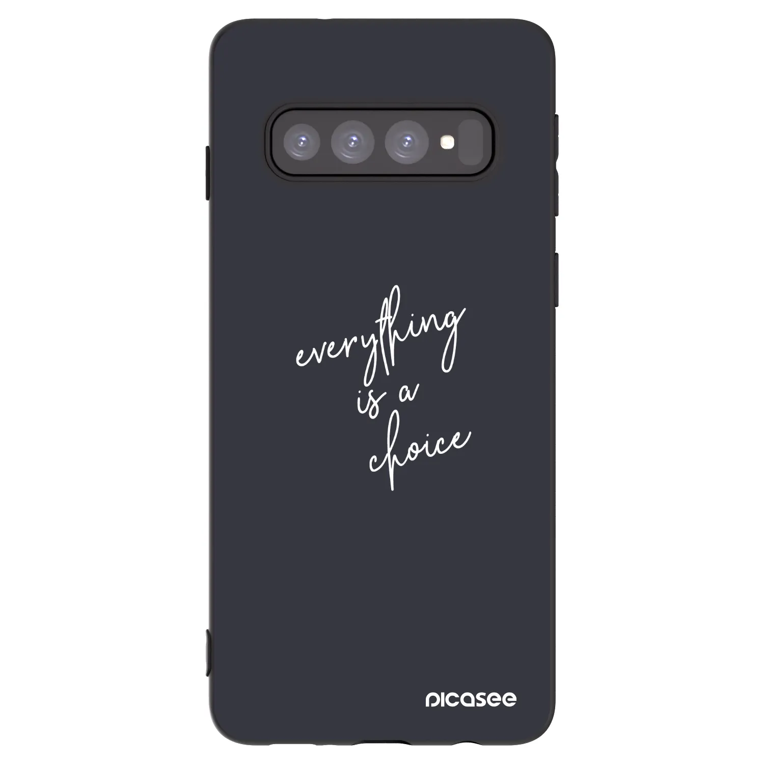Picasee silikonowe czarne etui na Samsung Galaxy S10 G973 - Everything is a choice