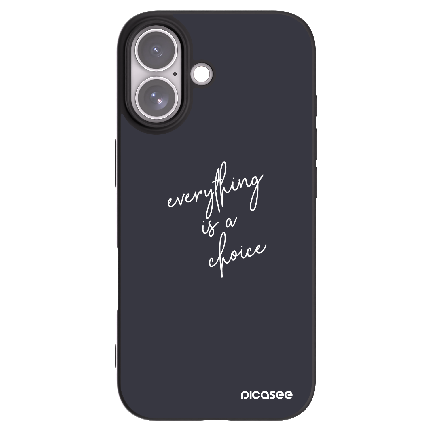 Picasee silikonowe czarne etui na Apple iPhone 17 - Everything is a choice