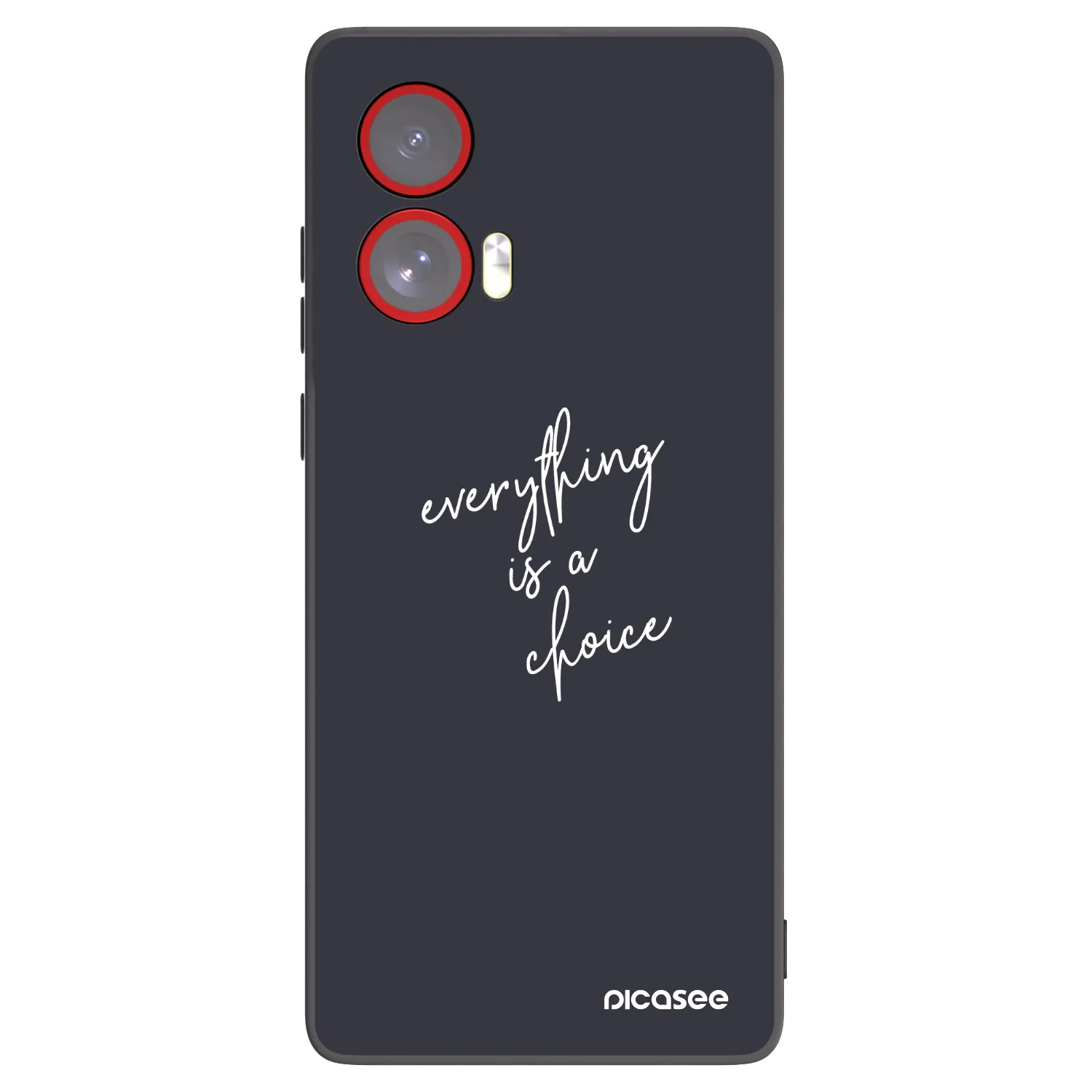 Picasee silikonowe czarne etui na Motorola Edge 50 Fusion - Everything is a choice