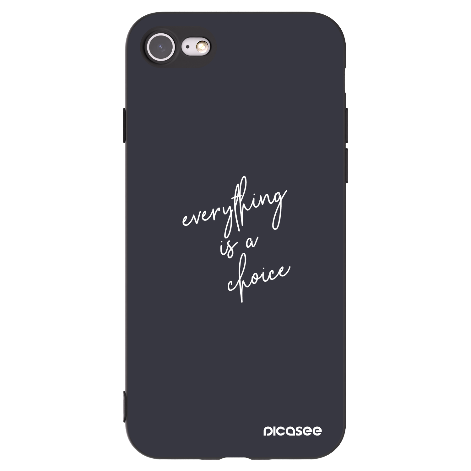 Picasee silikonowe czarne etui na Apple iPhone SE 2020 - Everything is a choice