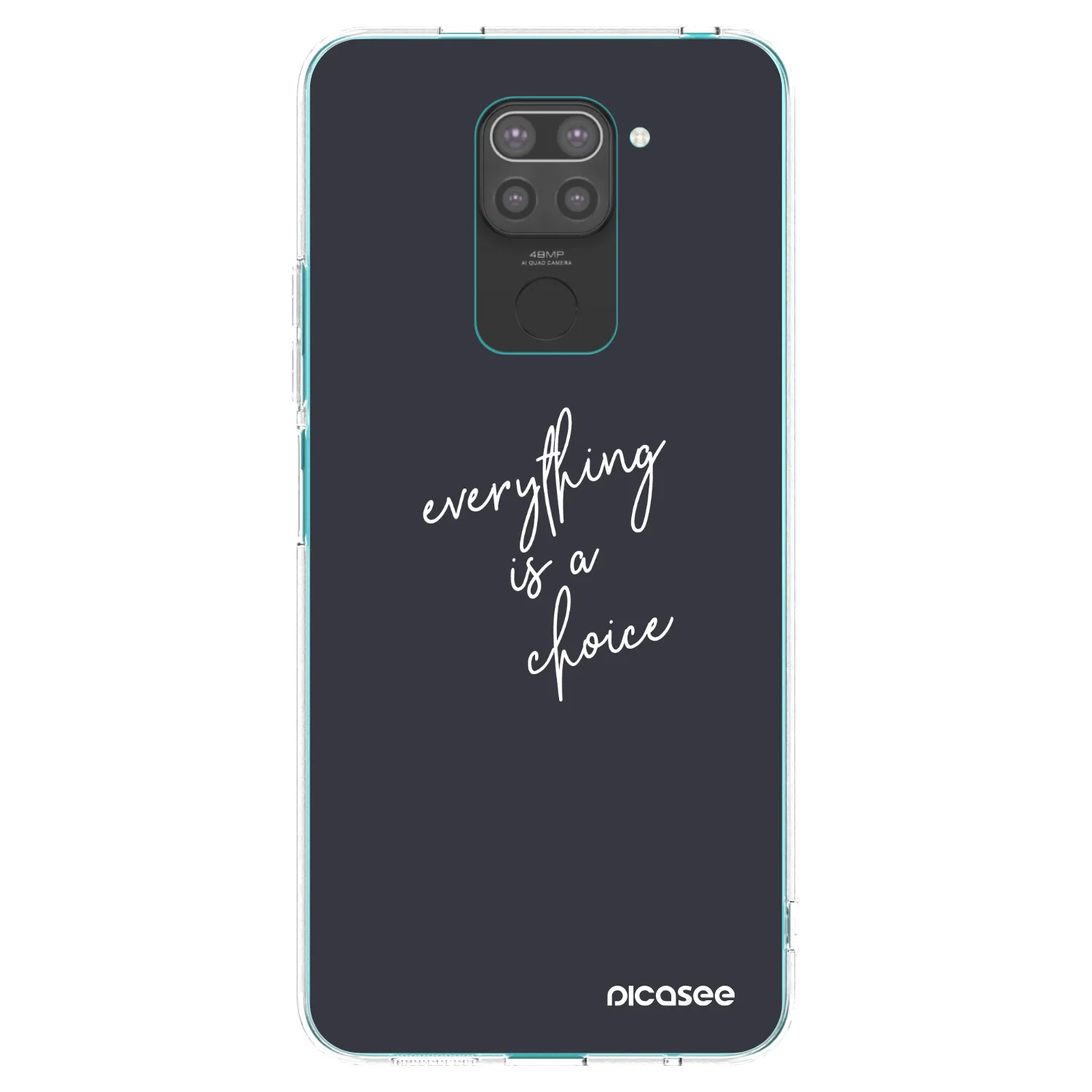 Picasee silikonowe czarne etui na Xiaomi Redmi Note 9 - Everything is a choice