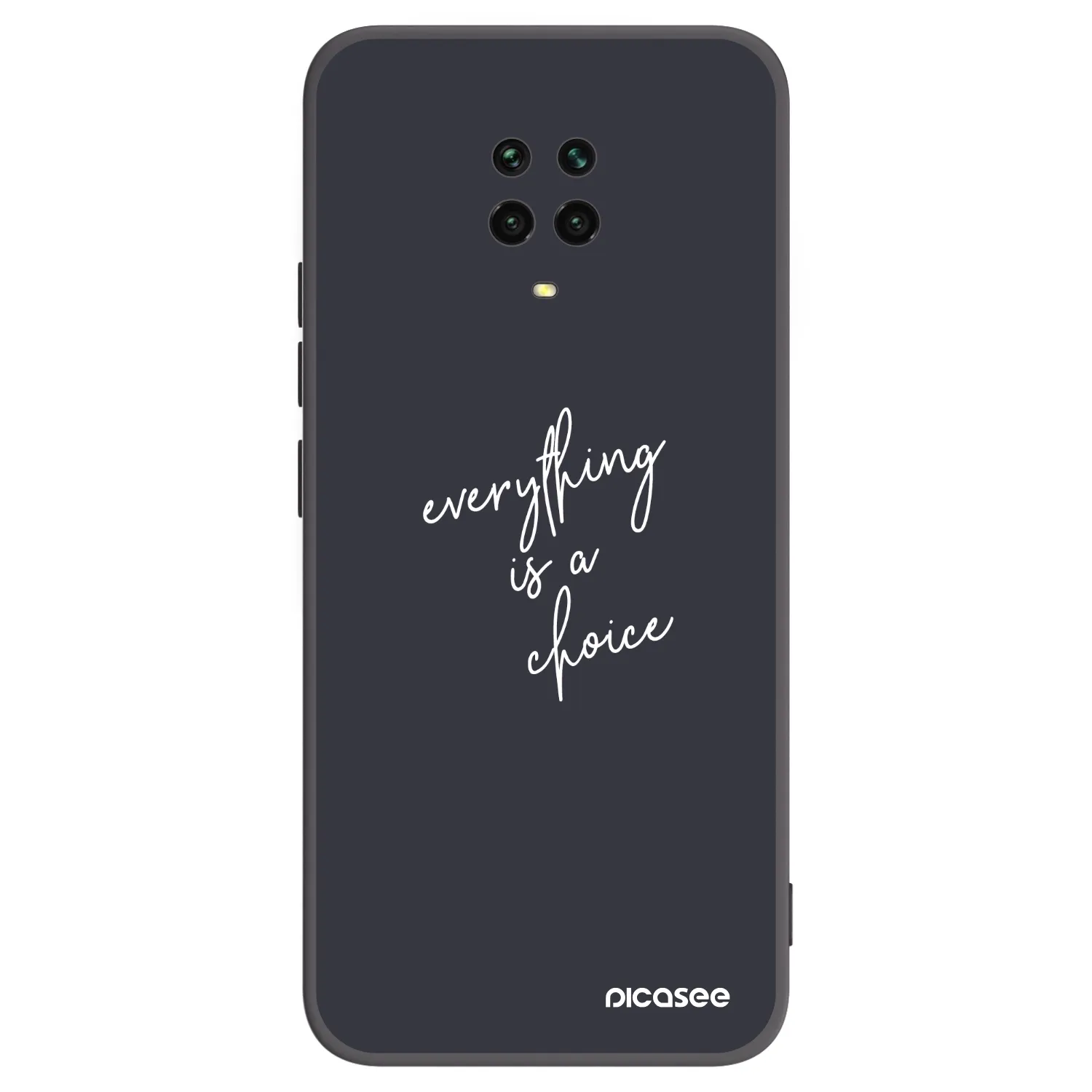 Picasee silikonowe czarne etui na Xiaomi Redmi Note 9S - Everything is a choice