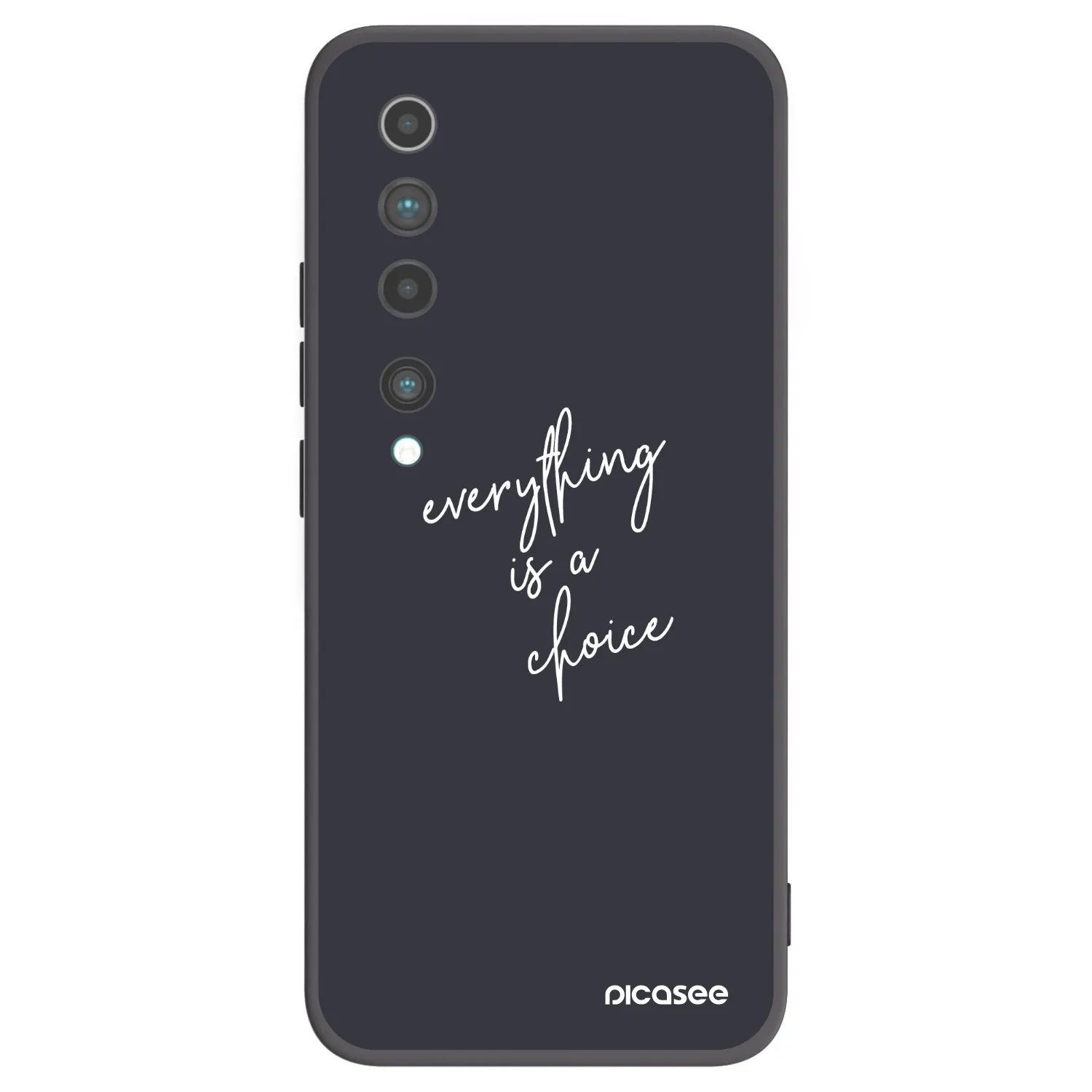 Picasee silikonowe czarne etui na Xiaomi Mi 10 - Everything is a choice