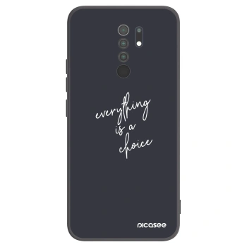 Picasee silikonowe czarne etui na Xiaomi Redmi 9 - Everything is a choice