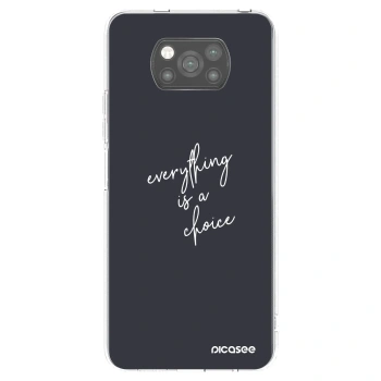 Picasee silikonowe czarne etui na Xiaomi Poco X3 - Everything is a choice