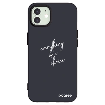 Picasee silikonowe czarne etui na Apple iPhone 12 - Everything is a choice