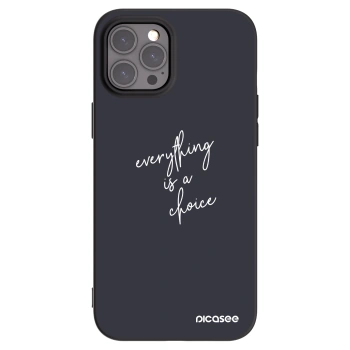 Picasee silikonowe czarne etui na Apple iPhone 12 Pro Max - Everything is a choice
