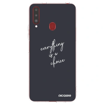 Picasee silikonowe przeźroczyste etui na Samsung Galaxy A20s - Everything is a choice
