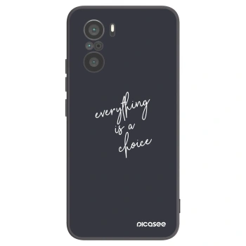 Picasee silikonowe czarne etui na Xiaomi Poco F3 - Everything is a choice