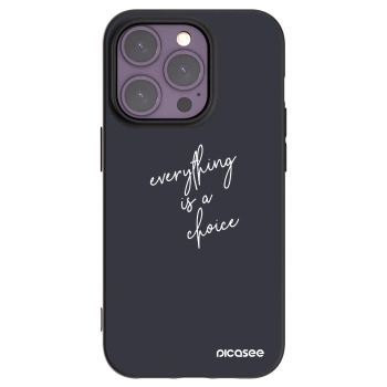 Picasee silikonowe czarne etui na Apple iPhone 14 Pro - Everything is a choice