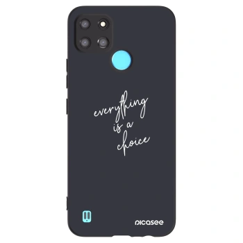 Picasee silikonowe czarne etui na Realme C21Y - Everything is a choice