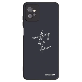 Picasee silikonowe czarne etui na Motorola Moto G32 - Everything is a choice