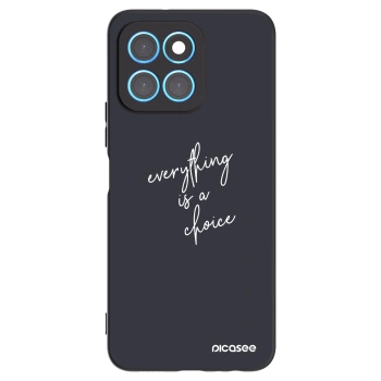 Picasee silikonowe czarne etui na Honor X8 5G - Everything is a choice
