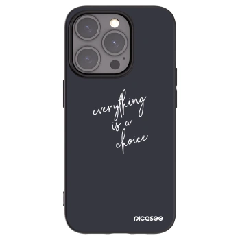 Picasee silikonowe czarne etui na Apple iPhone 15 Pro - Everything is a choice