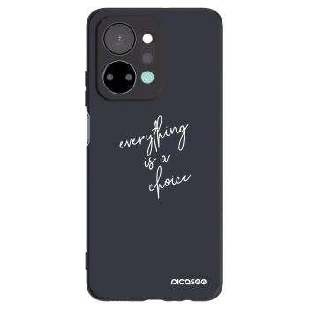 Picasee silikonowe czarne etui na Honor X7a - Everything is a choice