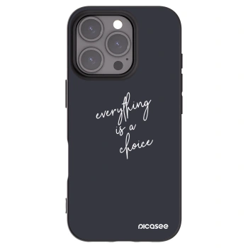 Picasee silikonowe czarne etui na Apple iPhone 16 Pro - Everything is a choice