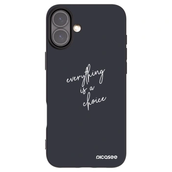 Picasee silikonowe czarne etui na Apple iPhone 16 Plus - Everything is a choice