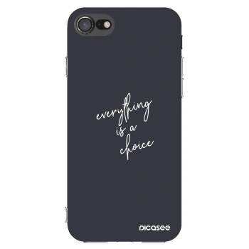 Picasee silikonowe przeźroczyste etui na Apple iPhone 7 - Everything is a choice