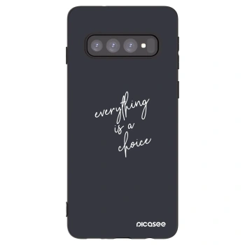 Picasee silikonowe czarne etui na Samsung Galaxy S10 G973 - Everything is a choice