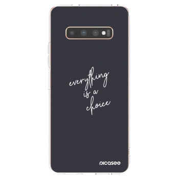 Picasee silikonowe przeźroczyste etui na Samsung Galaxy S10 Plus G975 - Everything is a choice