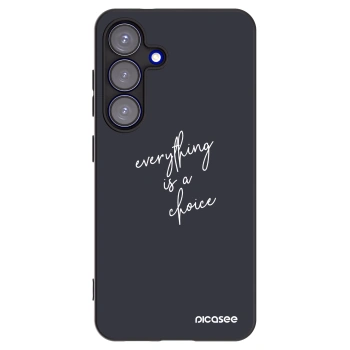 Picasee silikonowe czarne etui na Samsung Galaxy S25 5G - Everything is a choice