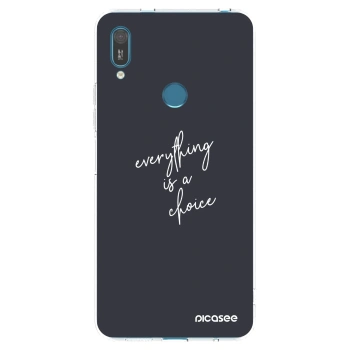 Picasee silikonowe przeźroczyste etui na Huawei Y7 2019 - Everything is a choice