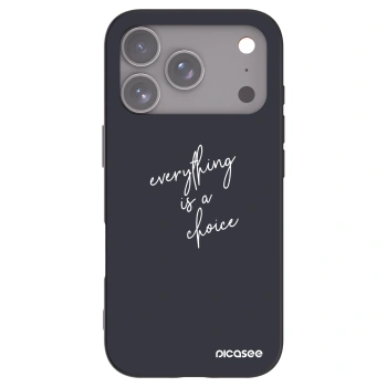 Picasee silikonowe czarne etui na Apple iPhone 17 Pro - Everything is a choice