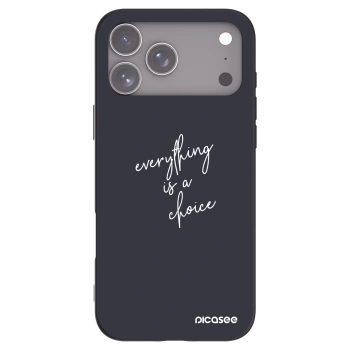 Picasee silikonowe czarne etui na Apple iPhone 17 Pro Max - Everything is a choice