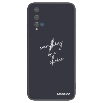 Picasee silikonowe czarne etui na Huawei Nova 5T - Everything is a choice