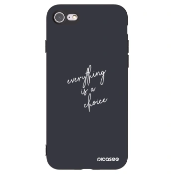 Picasee silikonowe czarne etui na Apple iPhone SE 2020 - Everything is a choice