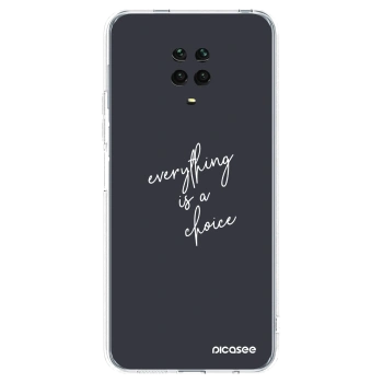 Picasee silikonowe przeźroczyste etui na Xiaomi Redmi Note 9 Pro - Everything is a choice