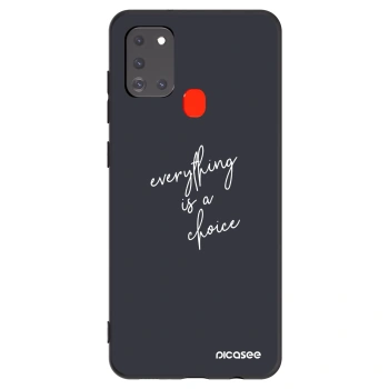 Picasee silikonowe czarne etui na Samsung Galaxy A21s - Everything is a choice