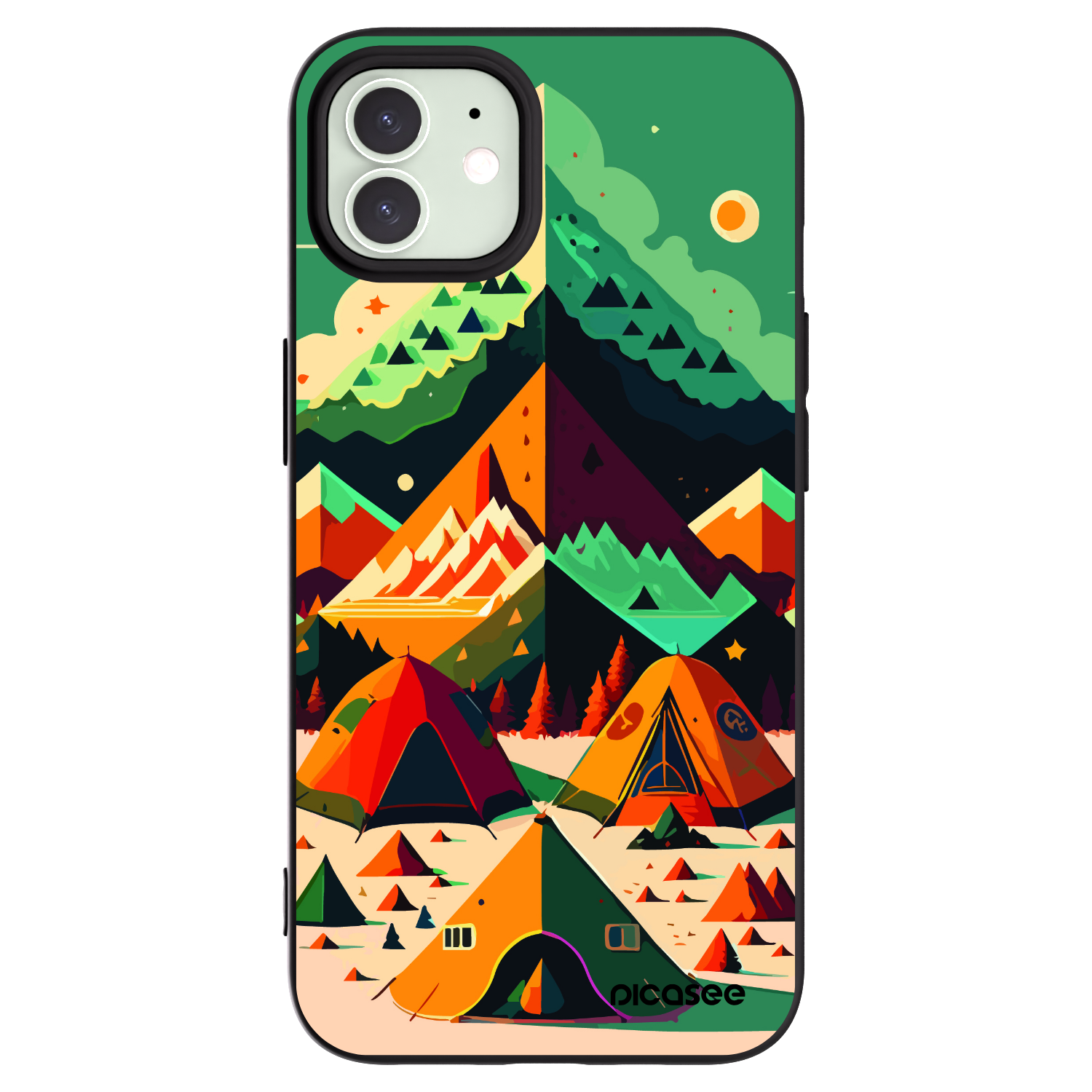Picasee silikonowe czarne etui na Apple iPhone 12 - Alaska