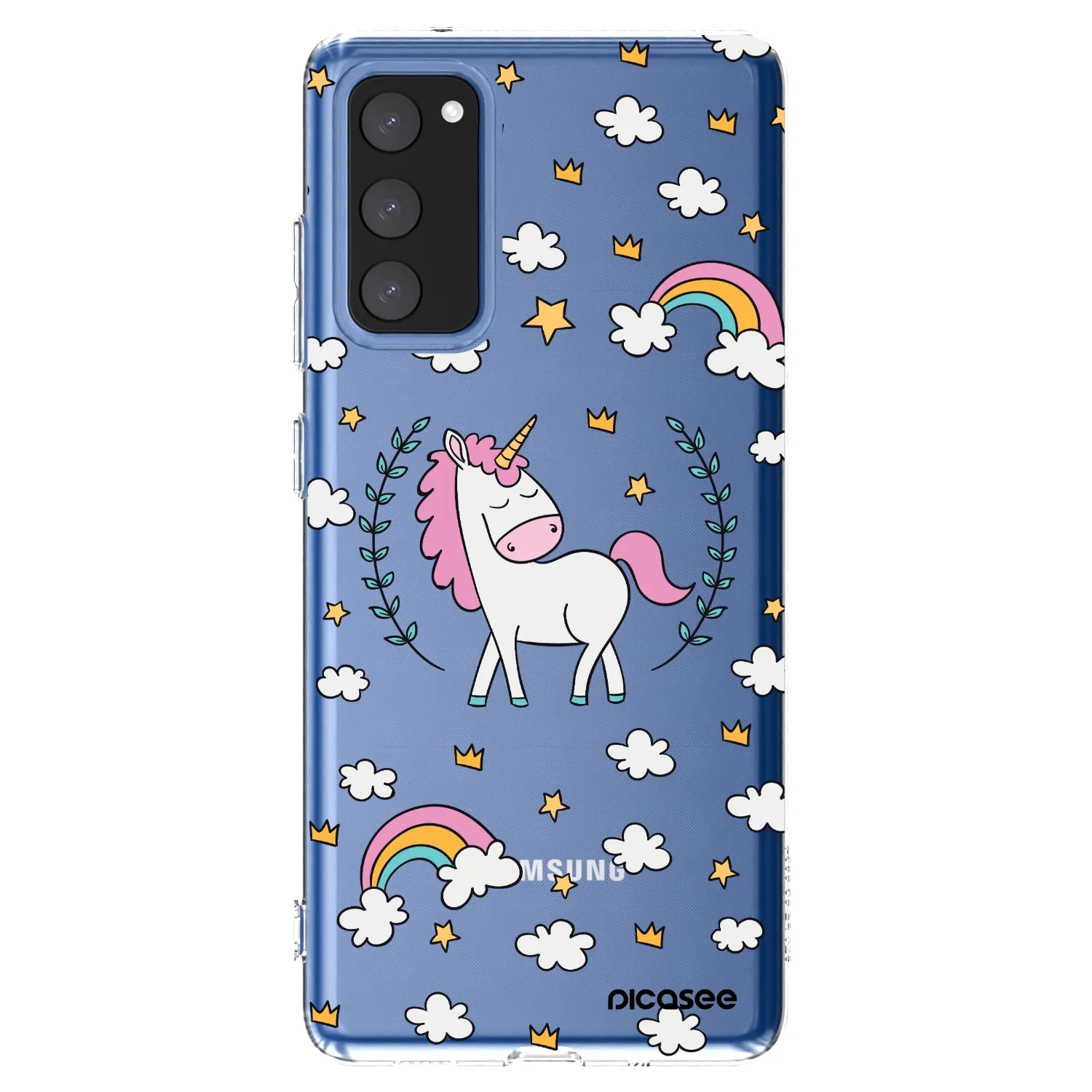Picasee silikonowe przeźroczyste etui na Samsung Galaxy S20 FE - Unicorn star heaven