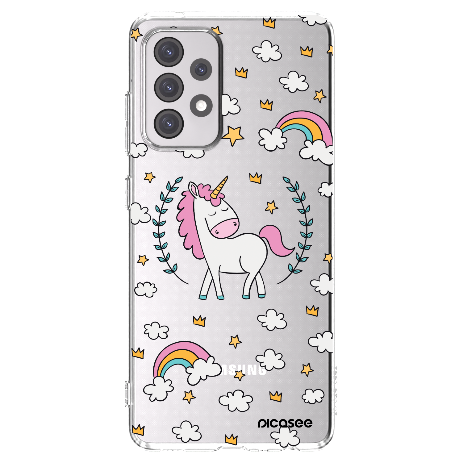 Picasee silikonowe przeźroczyste etui na Samsung Galaxy A52 5G A525F - Unicorn star heaven