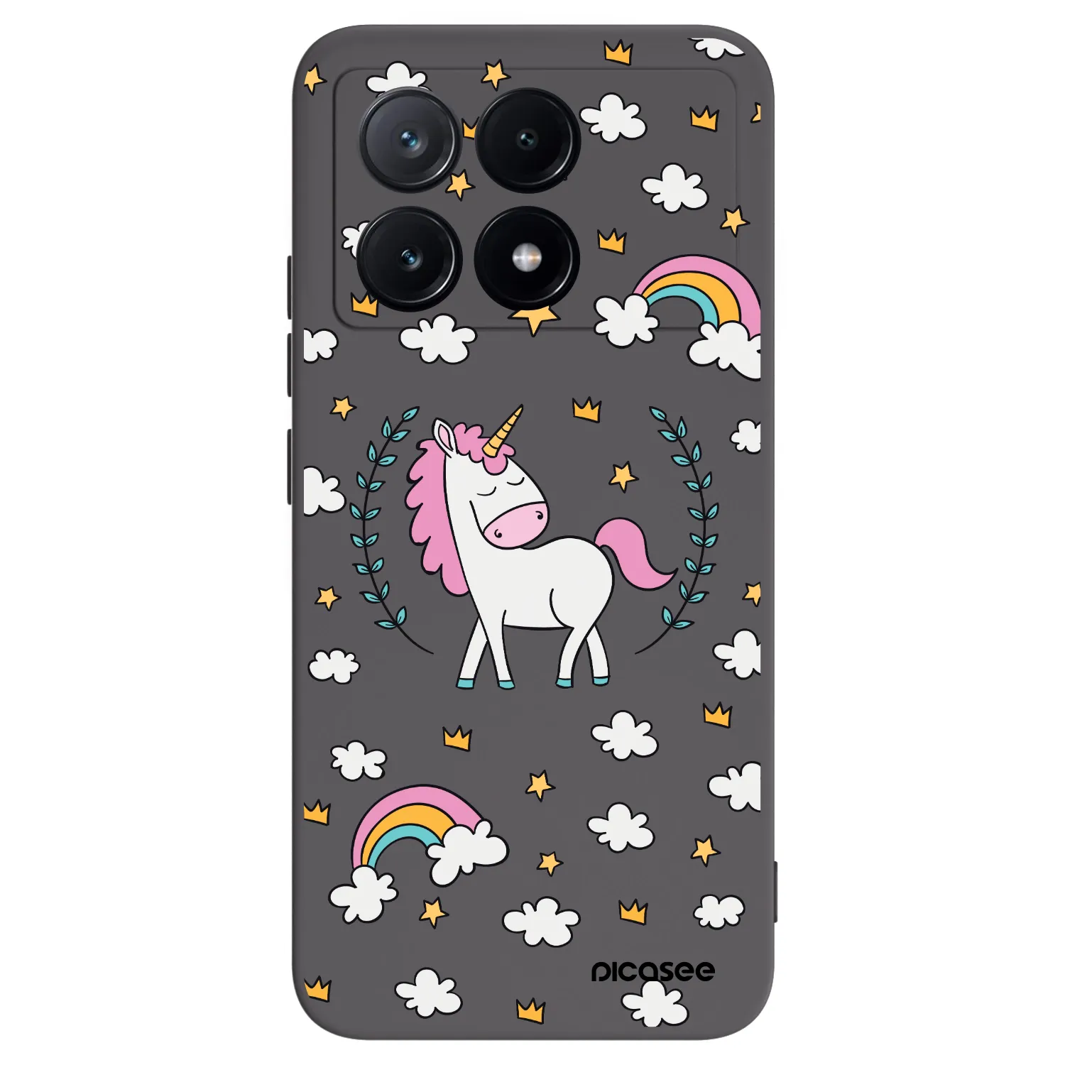 Picasee silikonowe czarne etui na Xiaomi Poco X6 Pro - Unicorn star heaven