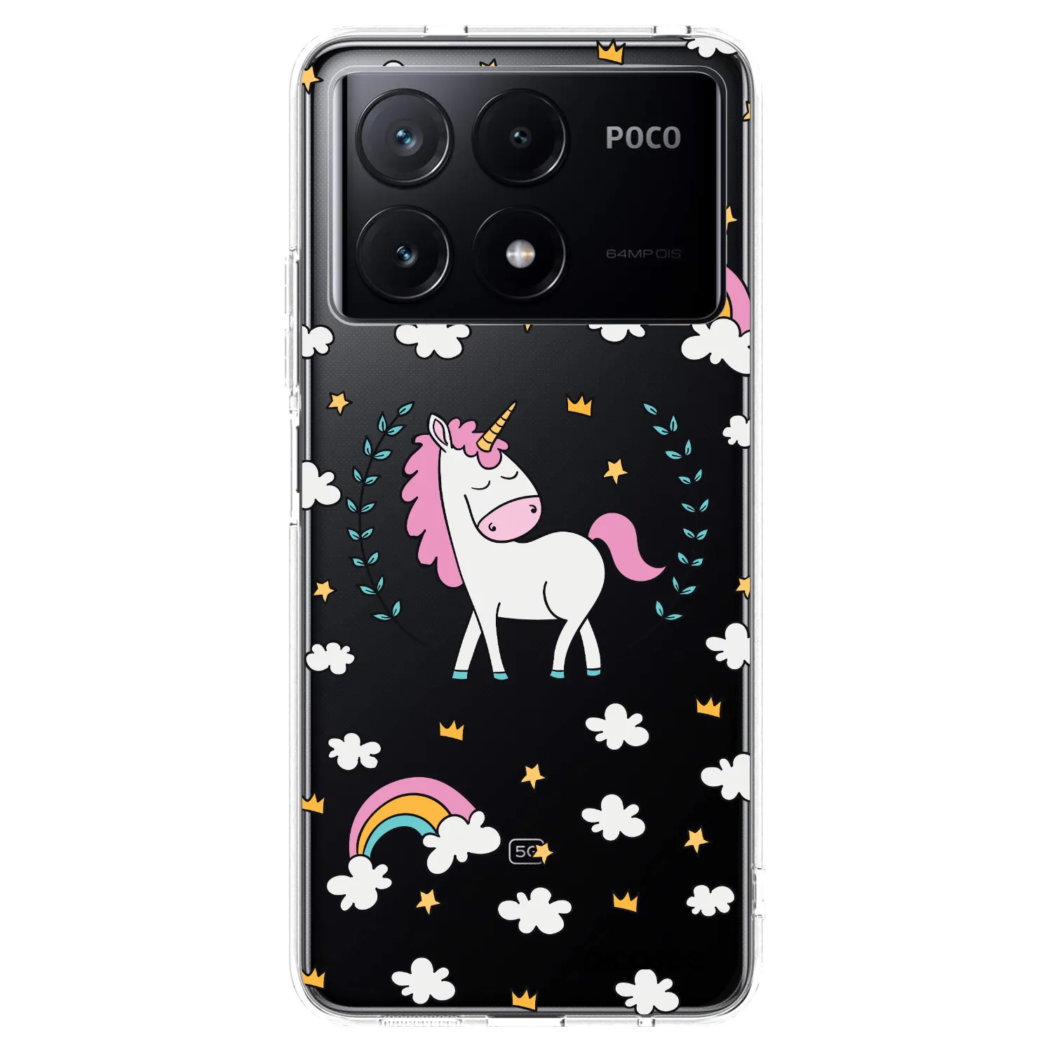 Picasee silikonowe przeźroczyste etui na Xiaomi Poco X6 Pro - Unicorn star heaven