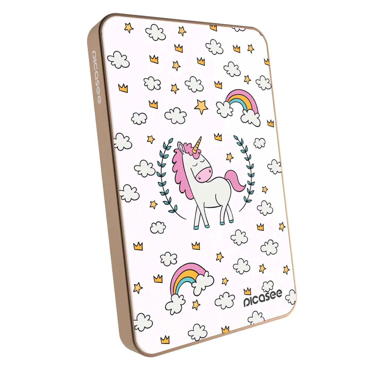 Picasee Powerbank z MagSafe 5 000 mAh Złoty - Unicorn star heaven