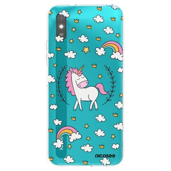 Picasee silikonowe czarne etui na Xiaomi Redmi 9A - Unicorn star heaven