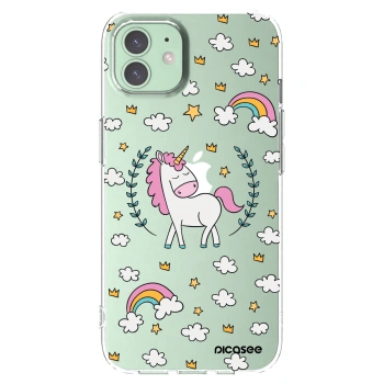 Picasee silikonowe przeźroczyste etui na Apple iPhone 12 - Unicorn star heaven
